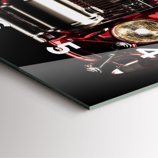 Square wall clock Old vintage car