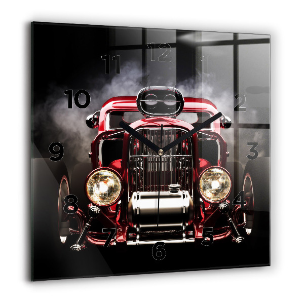 Square wall clock Old vintage car