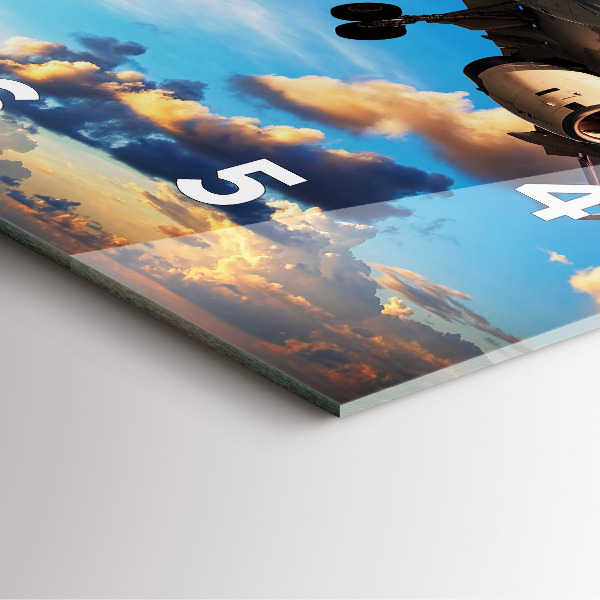 Square wall clock Airplane in the clouds