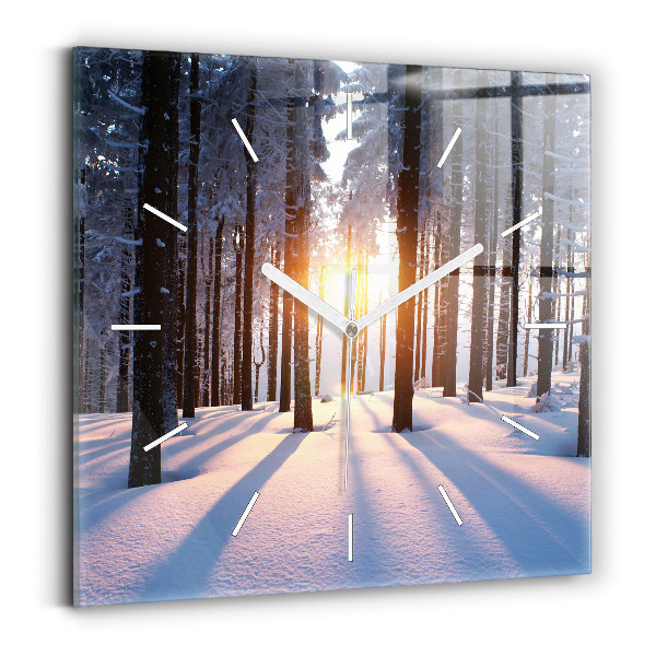 Square wall clock Sunset Forest