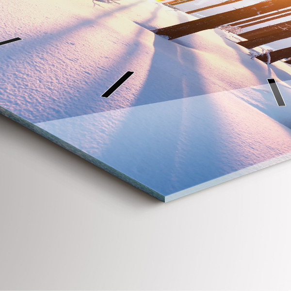 Square wall clock Sunset Forest