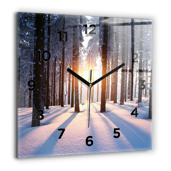 Square wall clock Sunset Forest