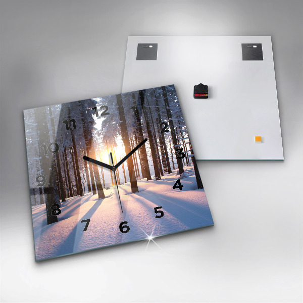 Square wall clock Sunset Forest