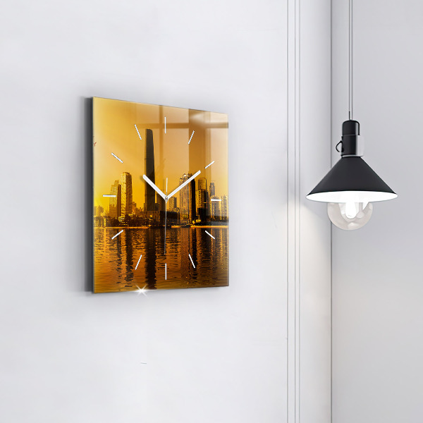 Square wall clock Zhujiang River