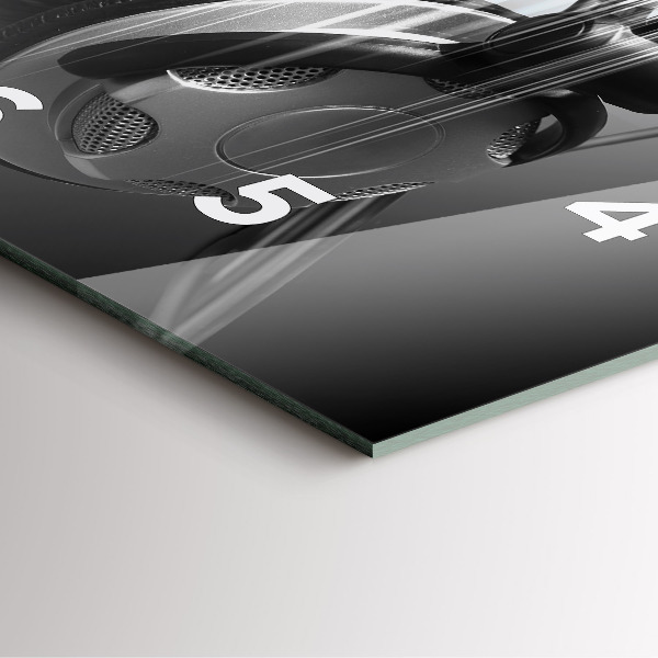 Square wall clock Microphone and Headphones