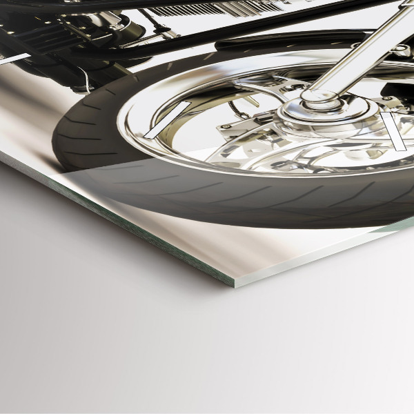 Square wall clock Black motorcycle