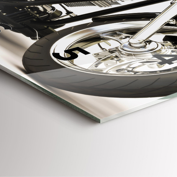 Square wall clock Black motorcycle