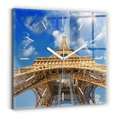 Square wall clock France Eiffel Tower