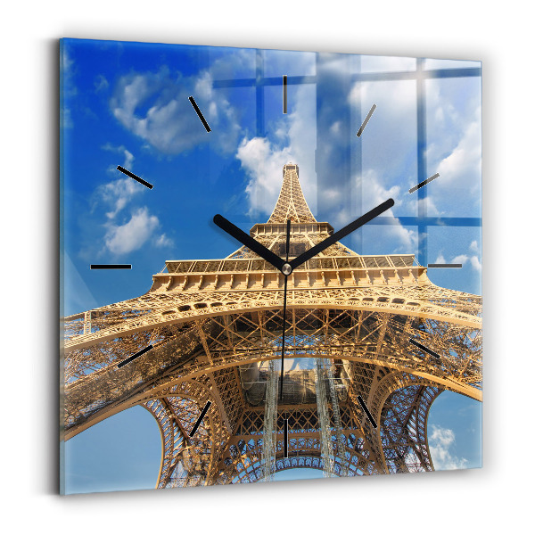 Square wall clock France Eiffel Tower