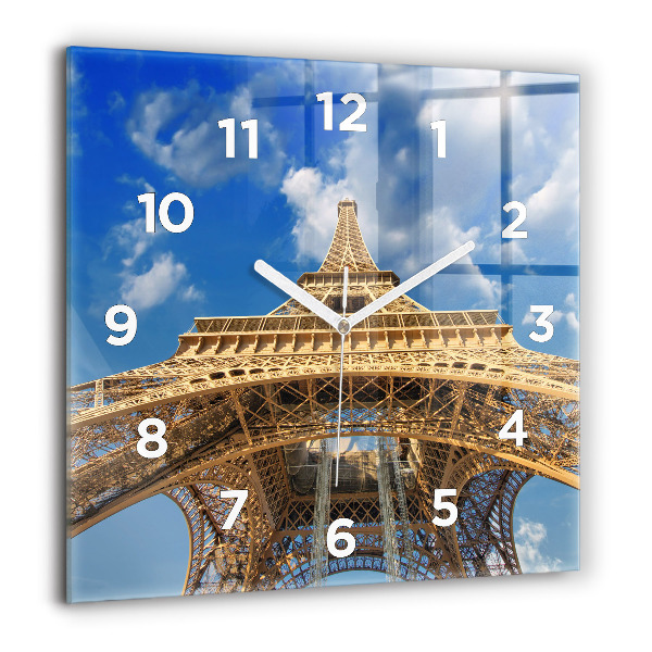 Square wall clock France Eiffel Tower
