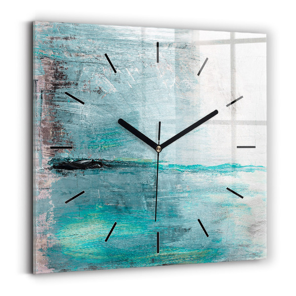 Square wall clock Oil texture abstract