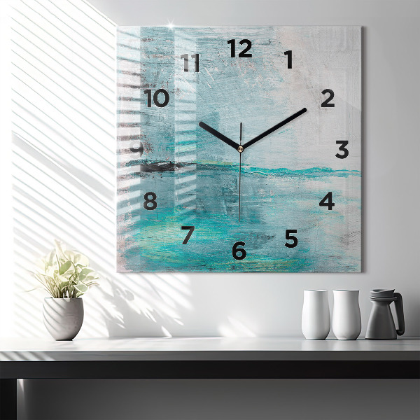 Square wall clock Oil texture abstract