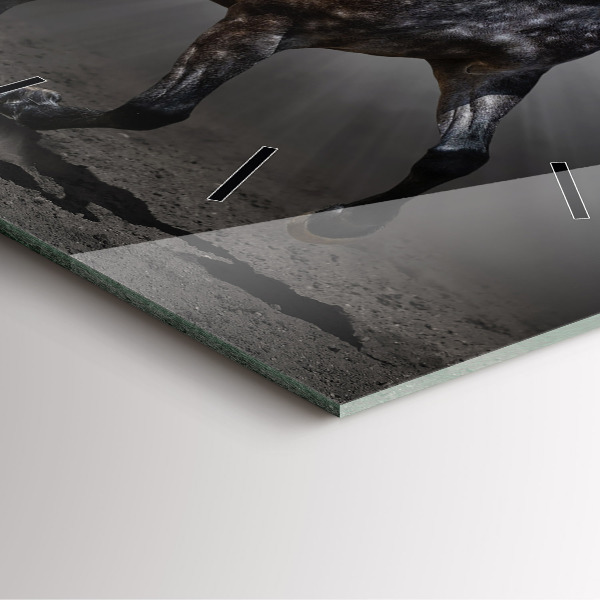 Square wall clock Galloping horse