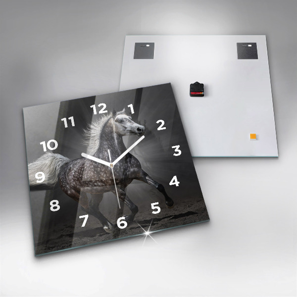 Square wall clock Galloping horse