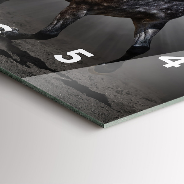 Square wall clock Galloping horse