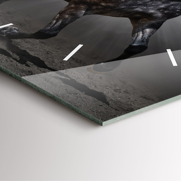 Square wall clock Galloping horse