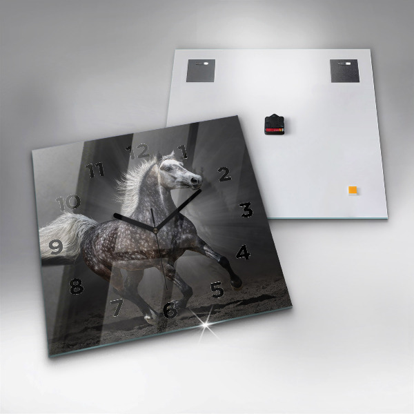 Square wall clock Galloping horse