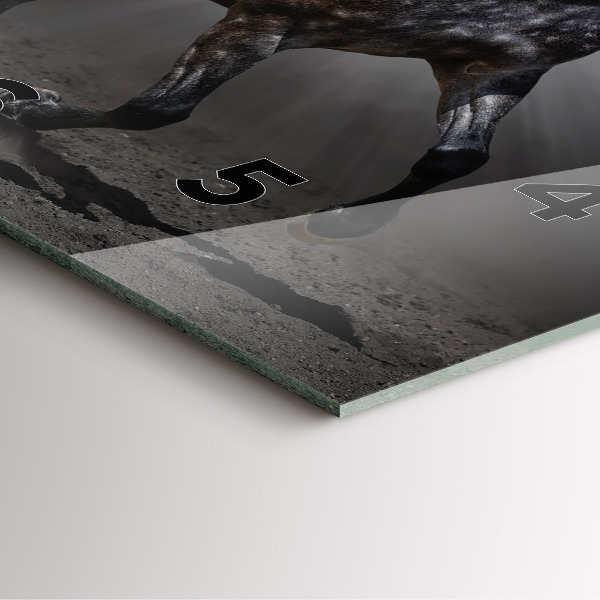 Square wall clock Galloping horse