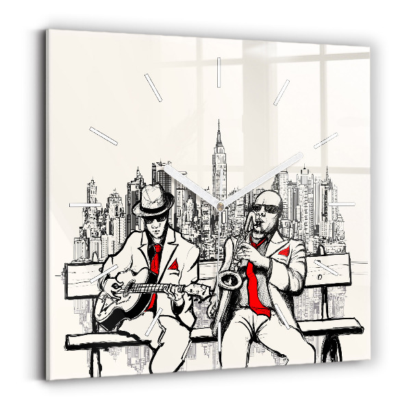 Square wall clock Jazz in New York