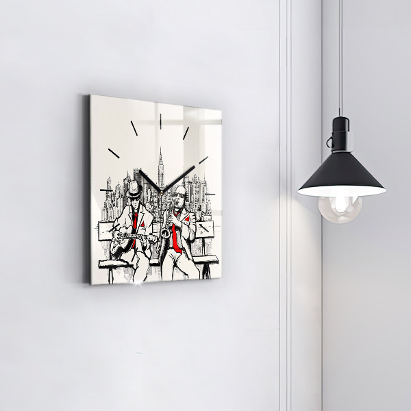 Square wall clock Jazz in New York