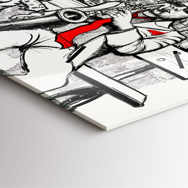 Square wall clock Jazz in New York