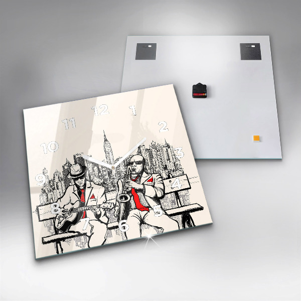 Square wall clock Jazz in New York