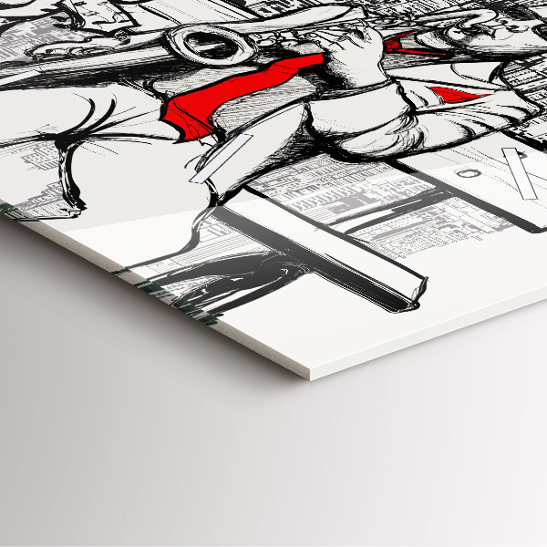 Square wall clock Jazz in New York