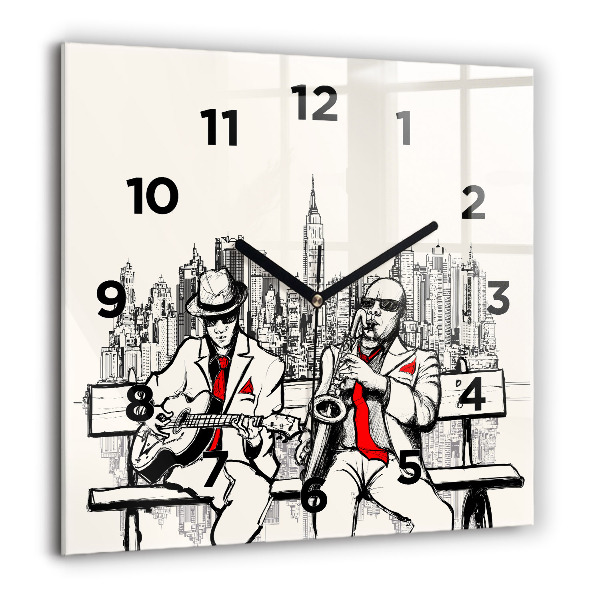 Square wall clock Jazz in New York
