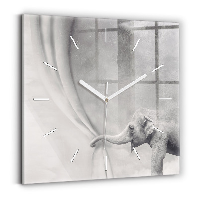 Square wall clock Elephant