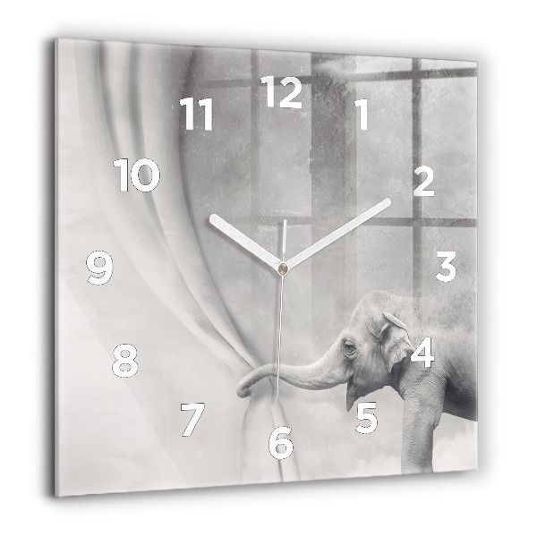 Square wall clock Elephant