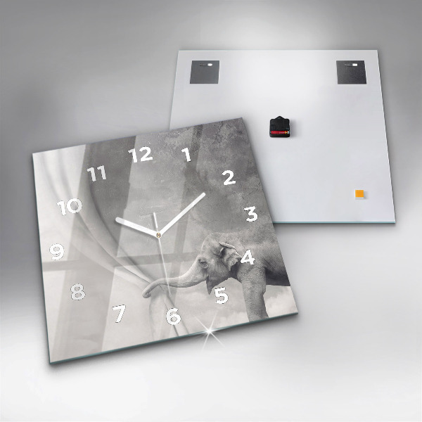 Square wall clock Elephant