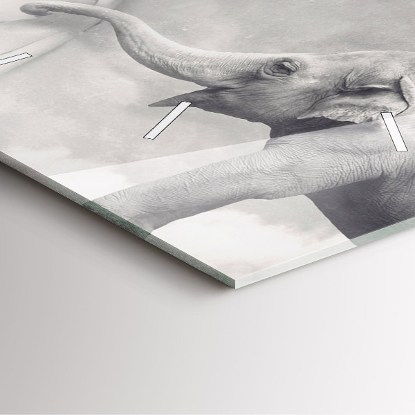 Square wall clock Elephant