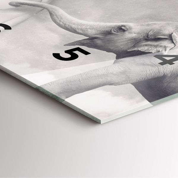 Square wall clock Elephant