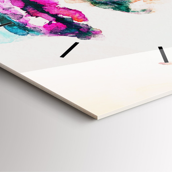 Square wall clock Abstract woman face