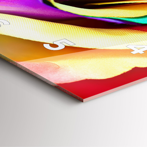 Square wall clock Rainbow Rose