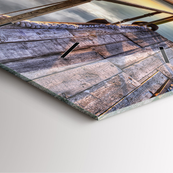 Square wall clock Lake Sunset