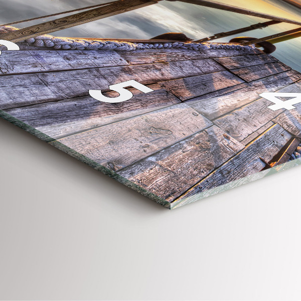 Square wall clock Lake Sunset