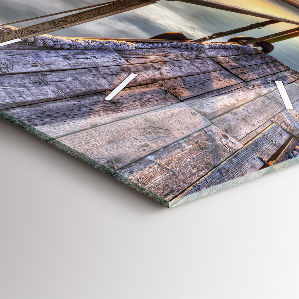 Square wall clock Lake Sunset