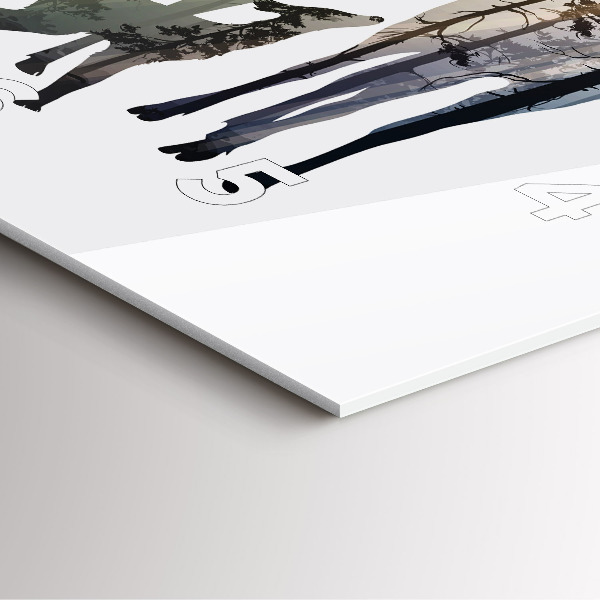 Square wall clock Deer family