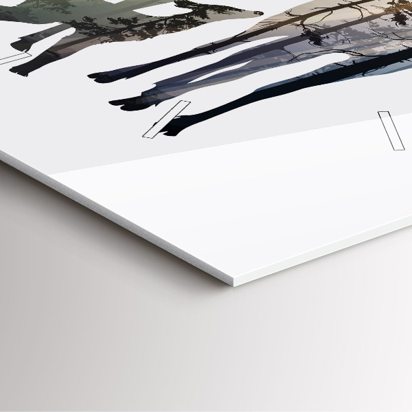 Square wall clock Deer family