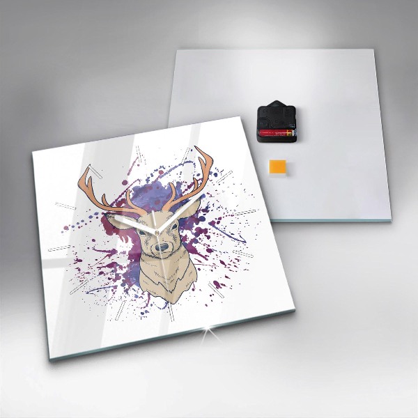 Square wall clock Deer vector illustration