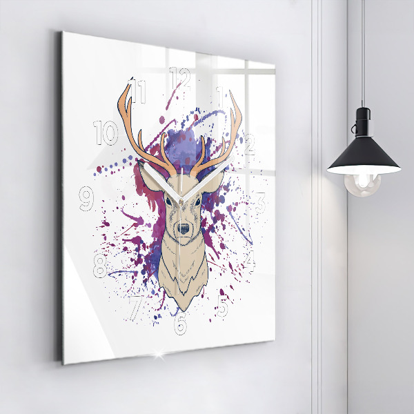 Square wall clock Deer vector illustration
