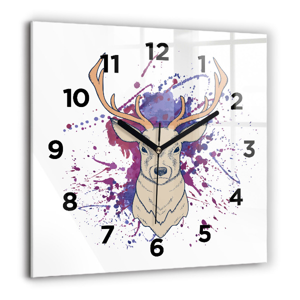 Square wall clock Deer vector illustration