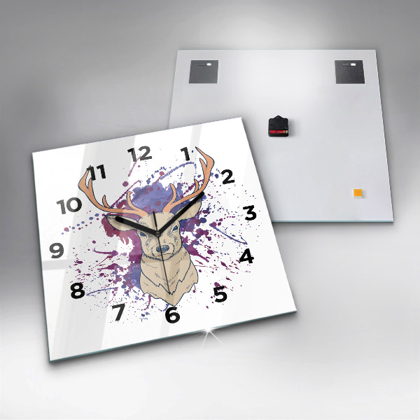 Square wall clock Deer vector illustration