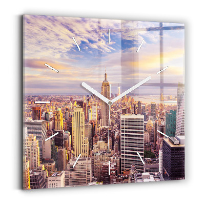 Square wall clock Sunset New York