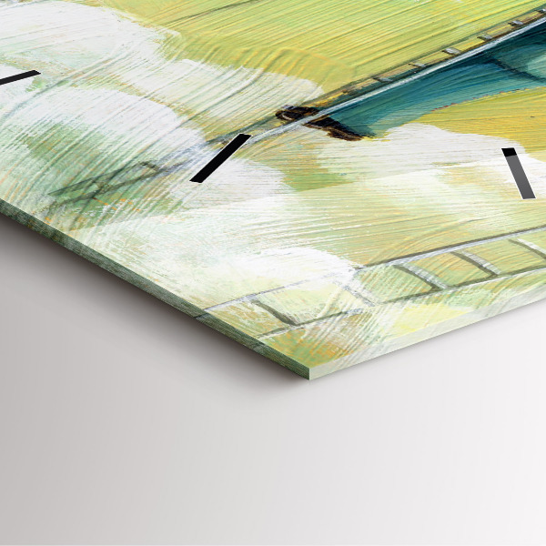 Square wall clock People on the ladder