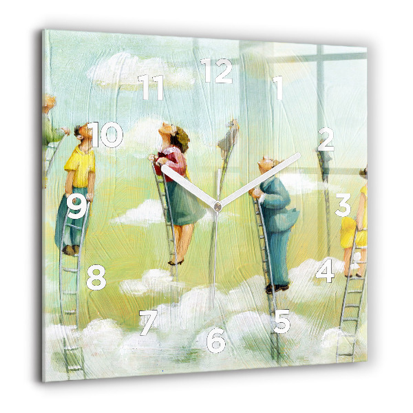 Square wall clock People on the ladder