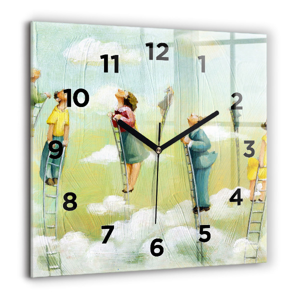 Square wall clock People on the ladder