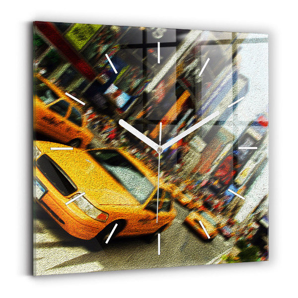 Square wall clock New York City taxis