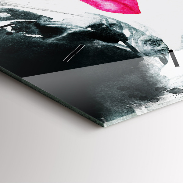 Square wall clock Portrait of a woman red lips